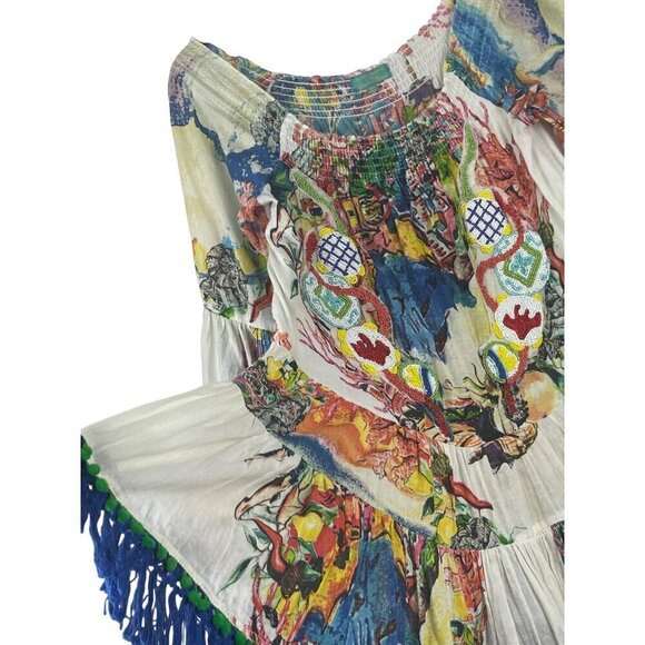 Antica Santoria women's flouncy top one size beautiful colors vacation cruise - Picture 3 of 16